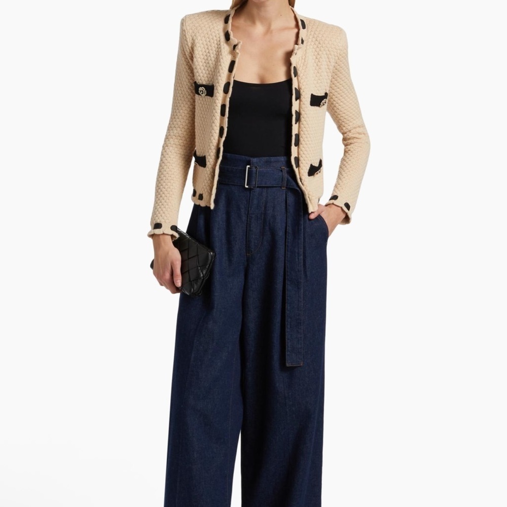L'AGENCE Cream and Black Cardigan - Picture 5 of 11